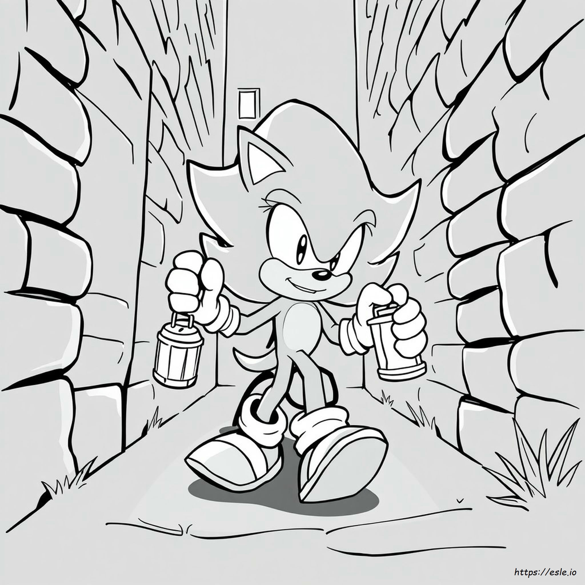 Printable Super Dark Sonic Coloring Pages