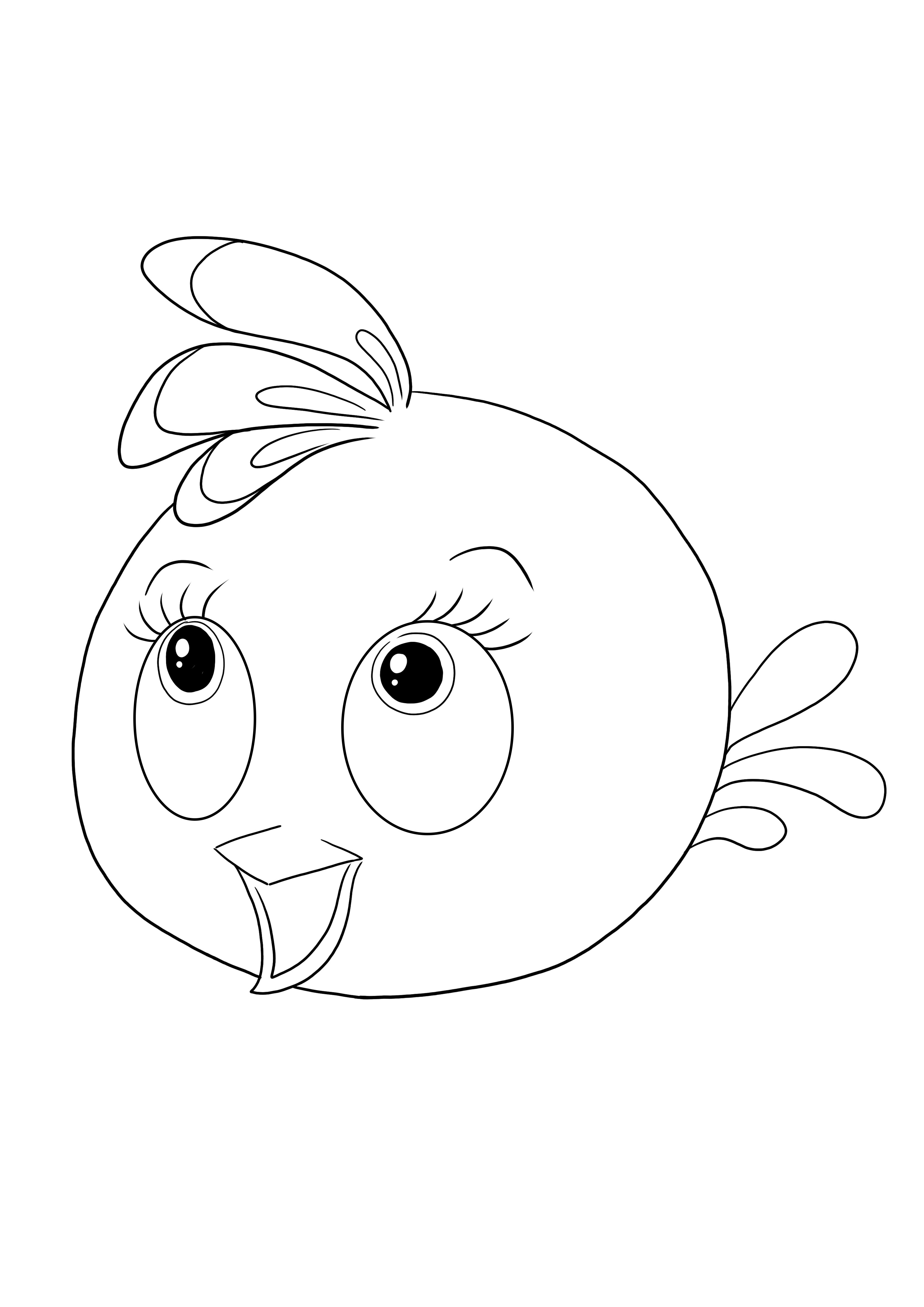 Stella dari Angry birds dapat dicetak gratis untuk mewarnai untuk anak-anak