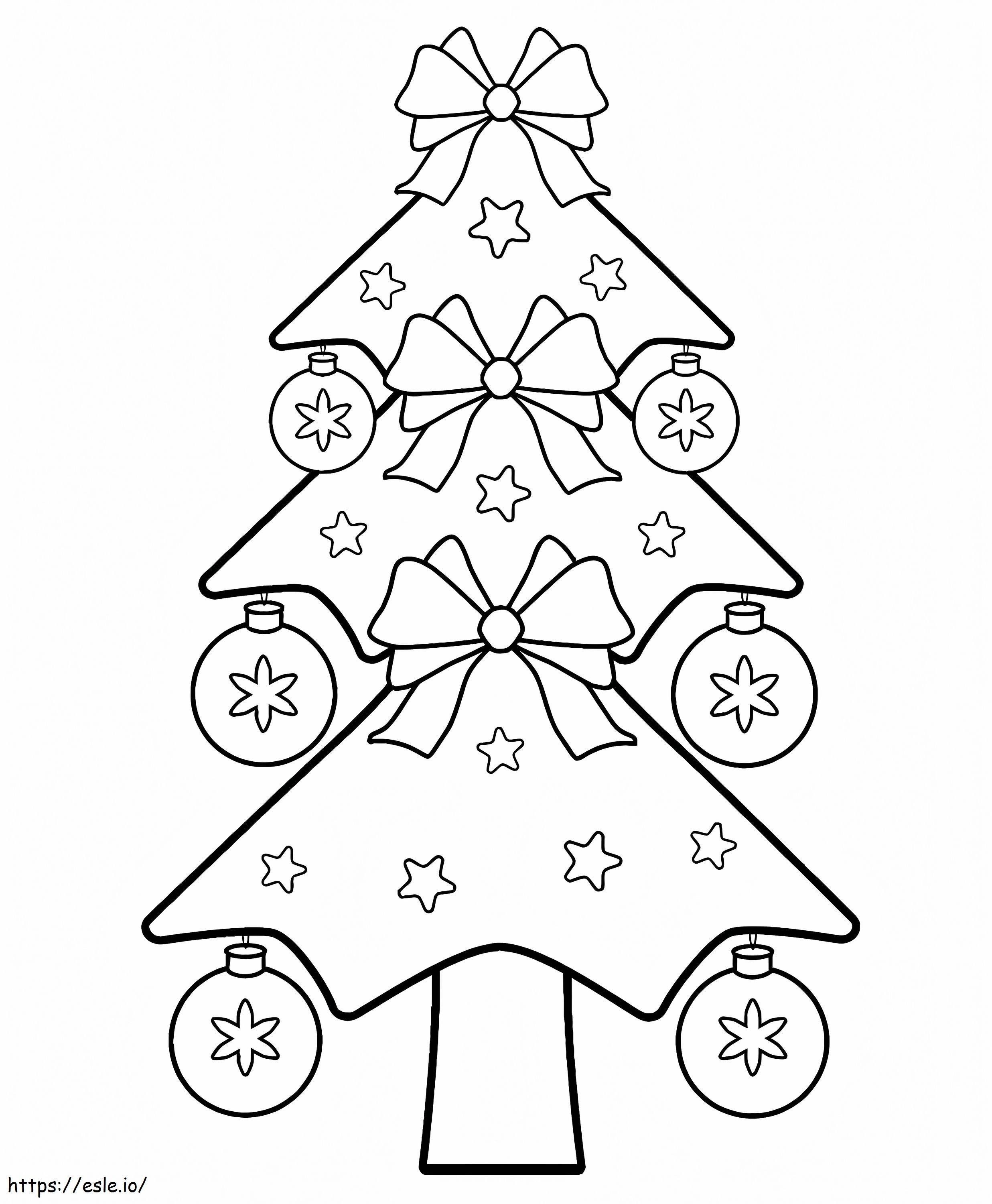 Pohon Natal yang menggemaskan Gambar Mewarnai