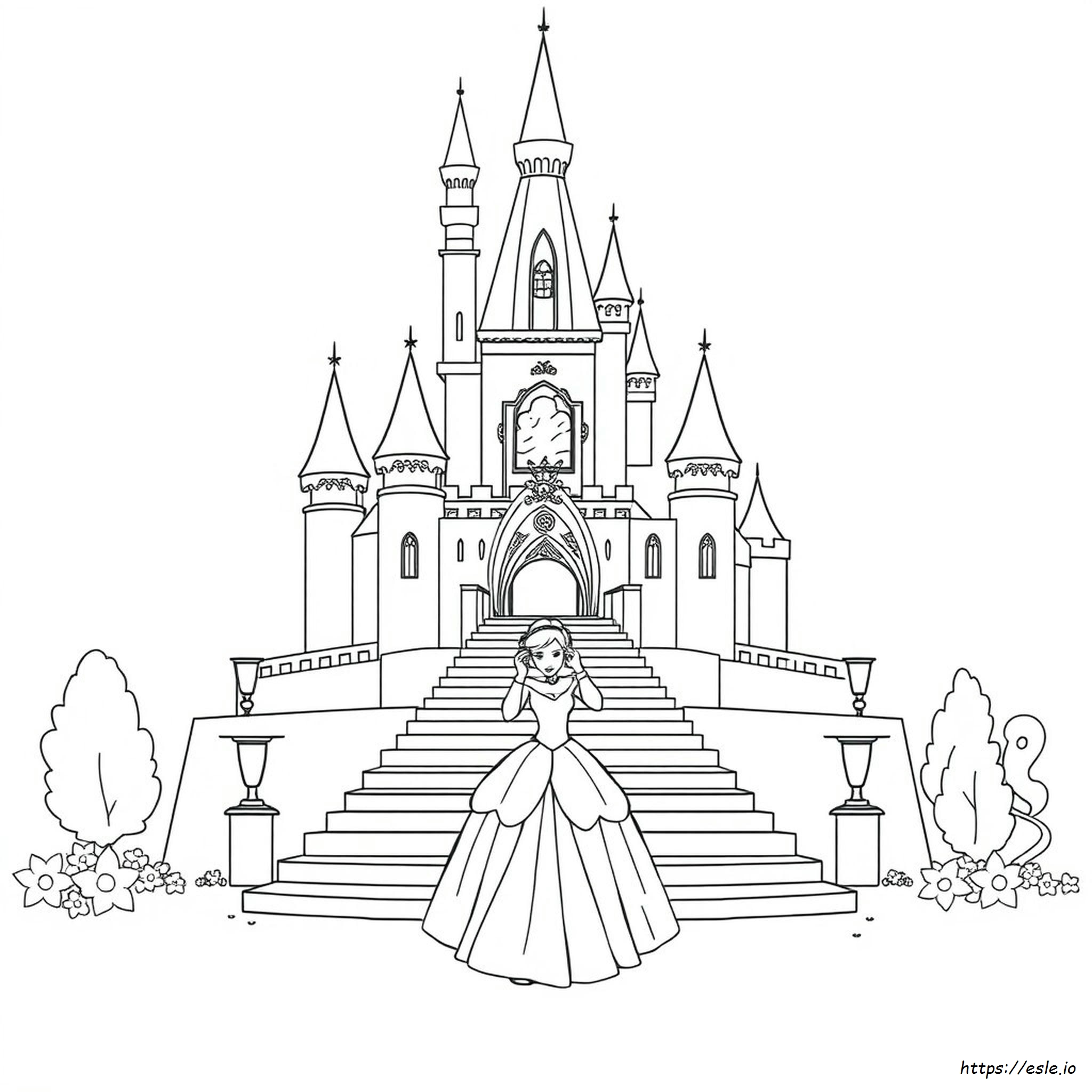 Cinderella Schloss Ausmalbild