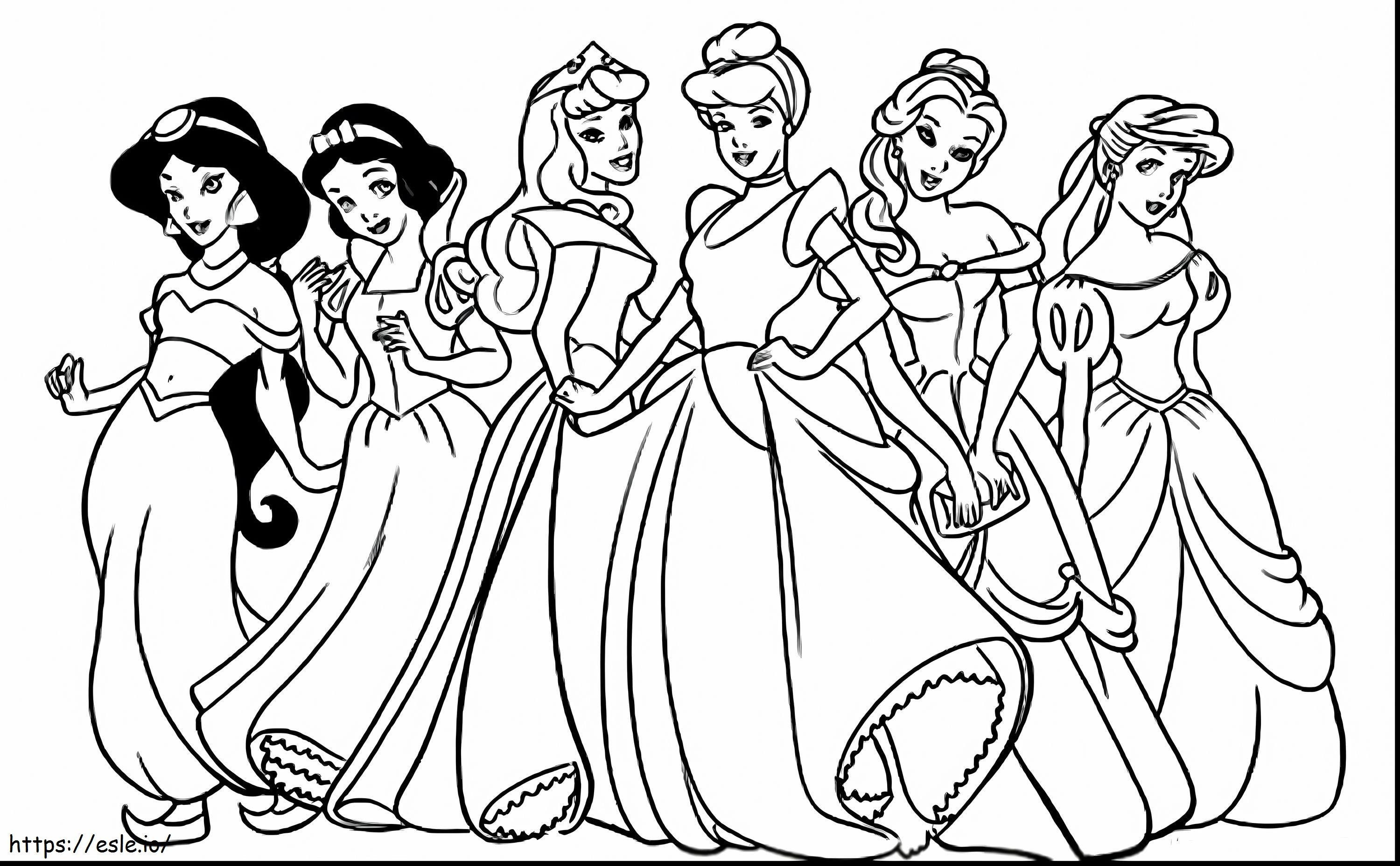 princesa da Disney para colorir