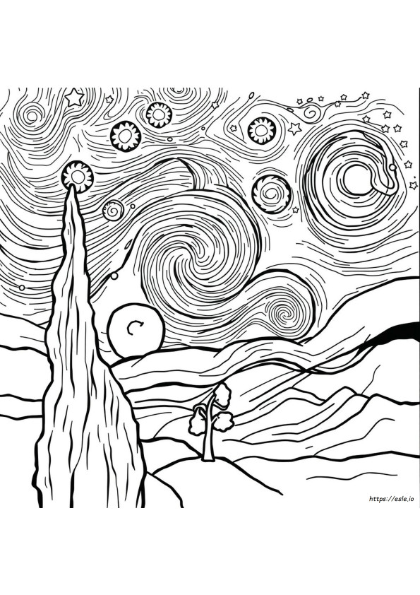 Páginas Para Colorear De Van Gogh