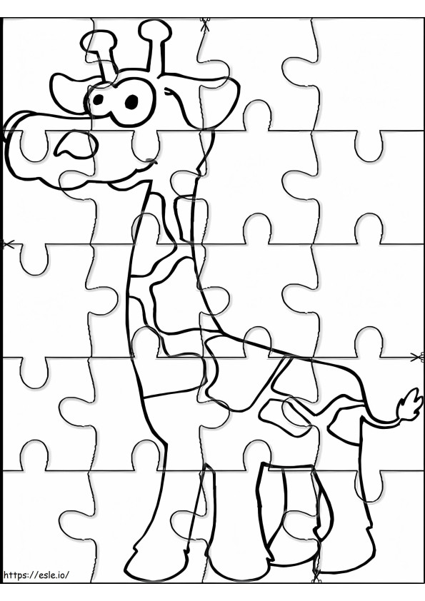 Puzzle Giraffa da colorare