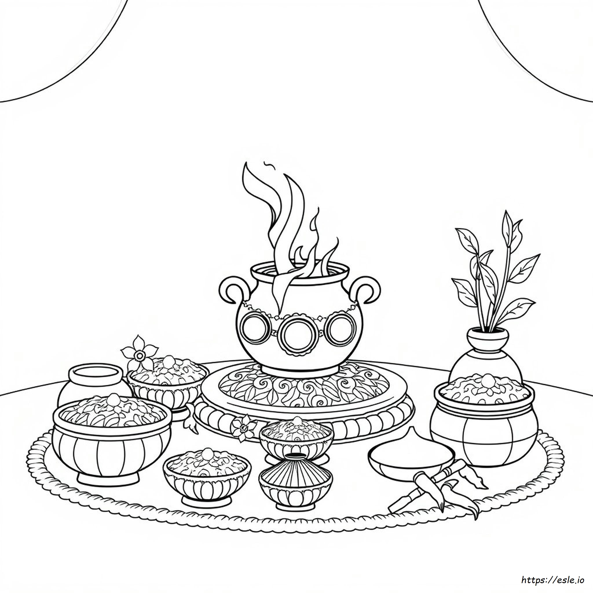 Pongal Celebration Pongal Colouring Pages