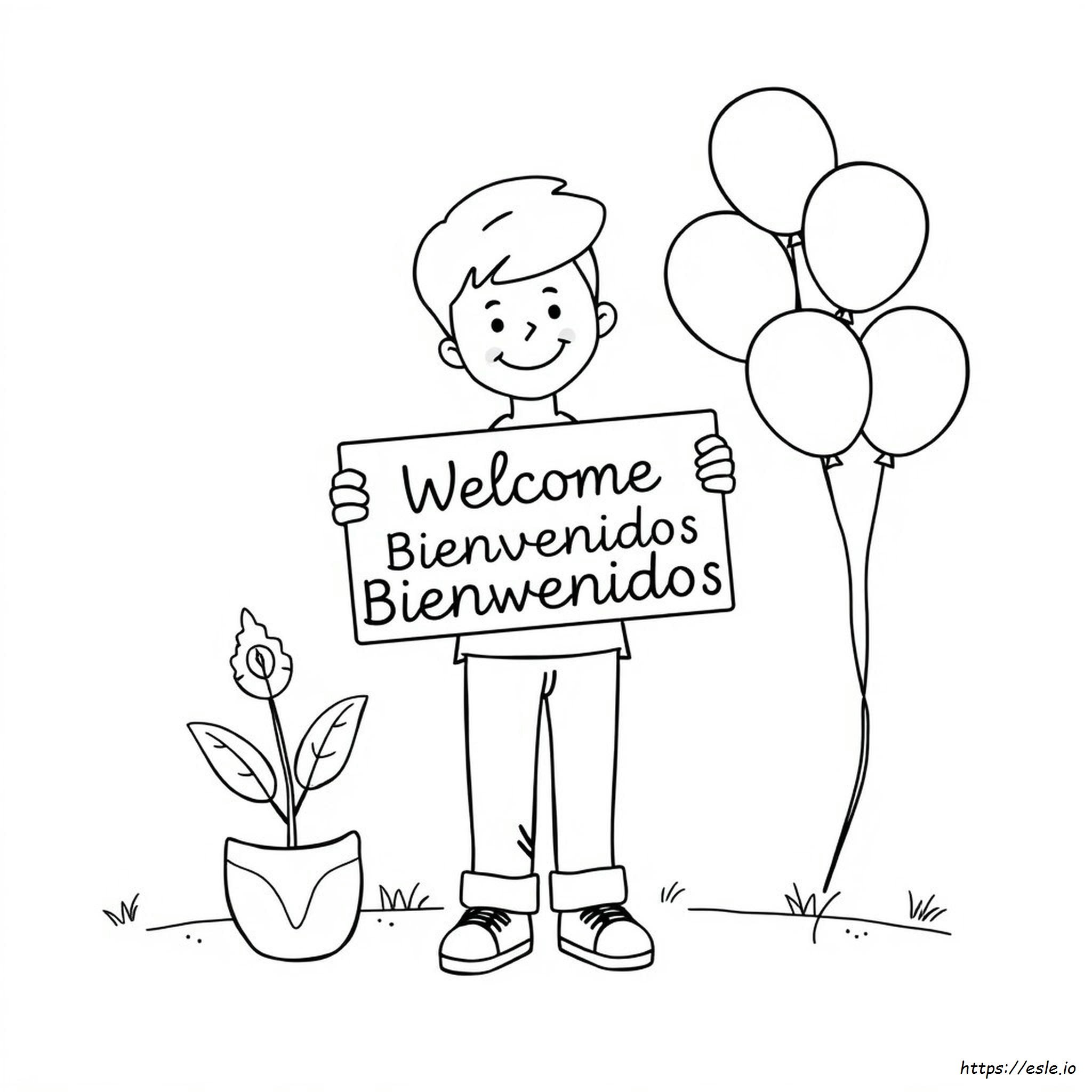 Bienvenidos Coloring Page