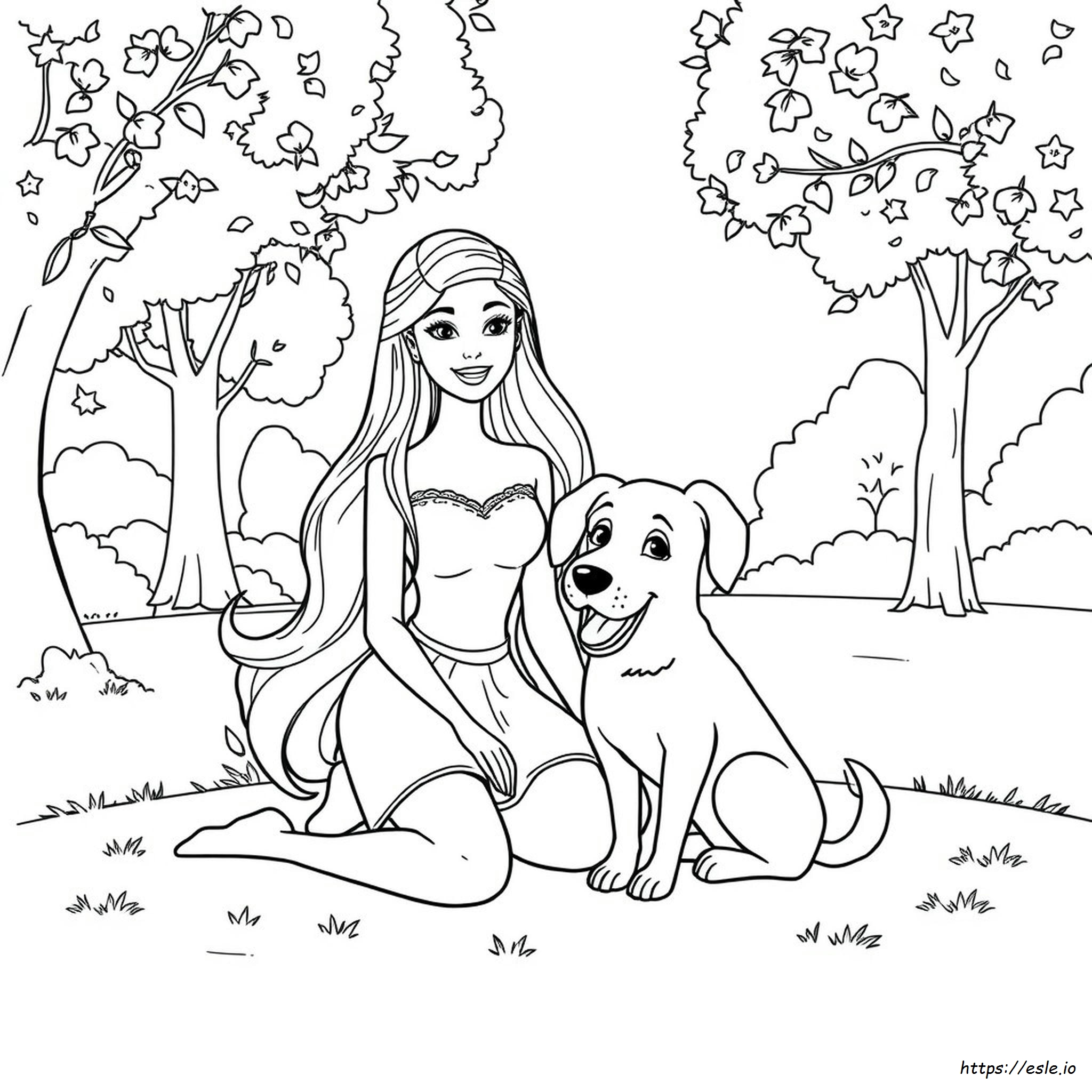Barbie Dan Anjing Gambar Mewarnai