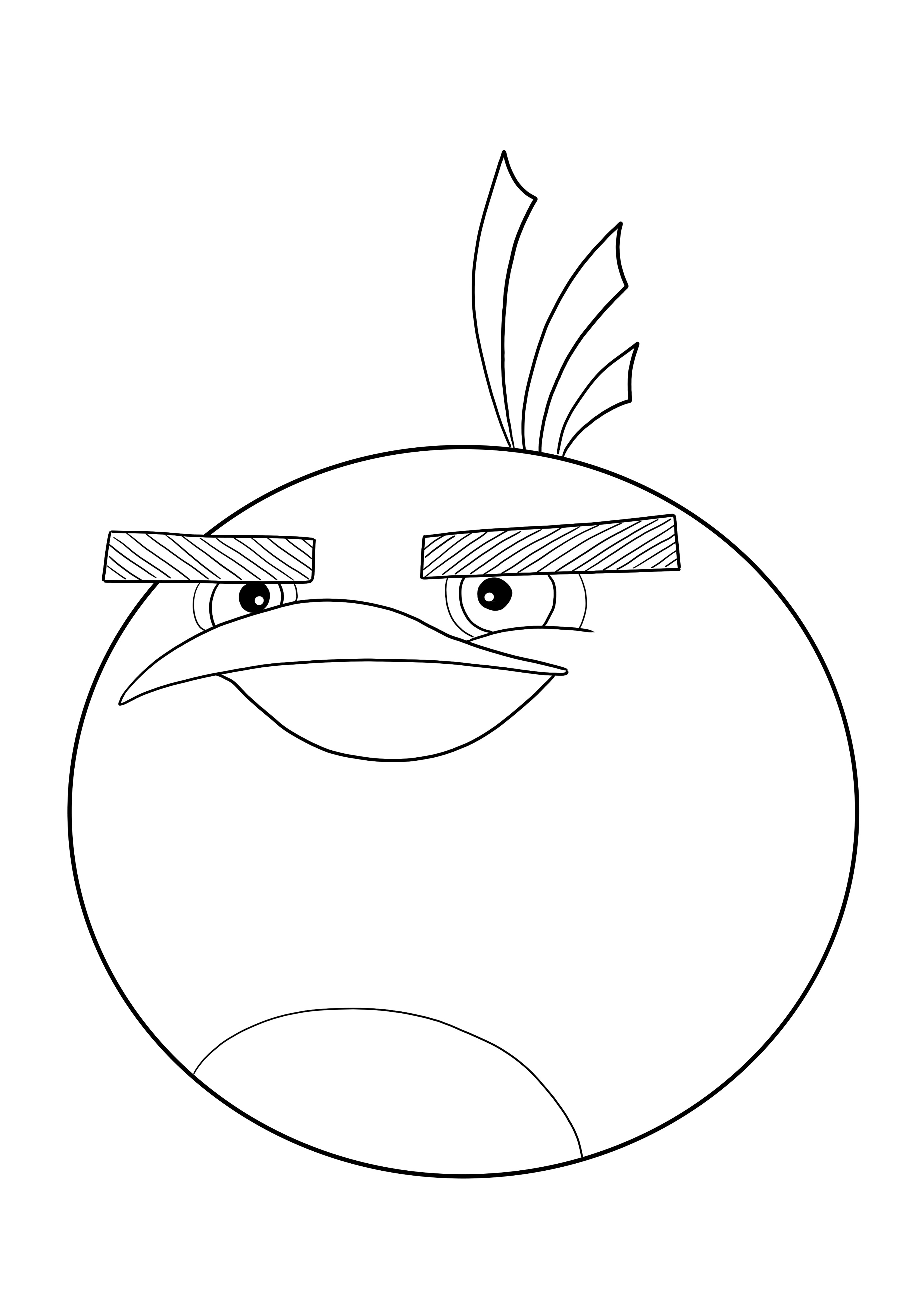 Pagina da colorare di Bomba di Angry Birds da stampare e scaricare