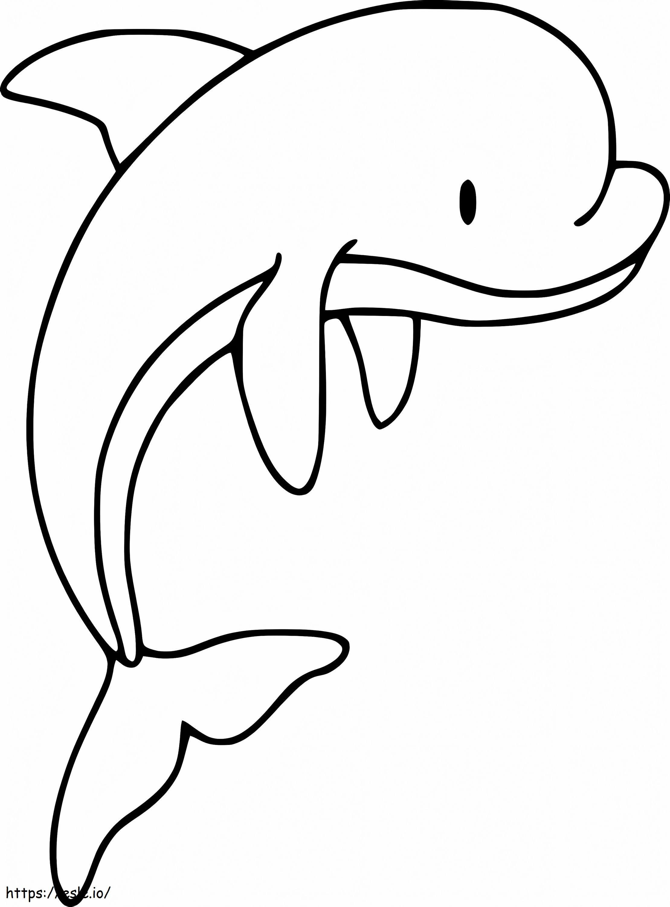 Un delfín sonríe para colorear