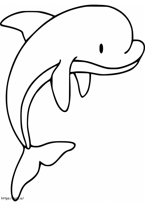 イルカが微笑む ぬりえ - 塗り絵