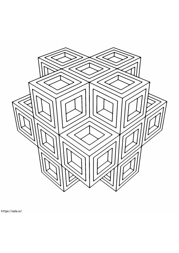 Geometrinen yksinkertainen neliö värityskuva