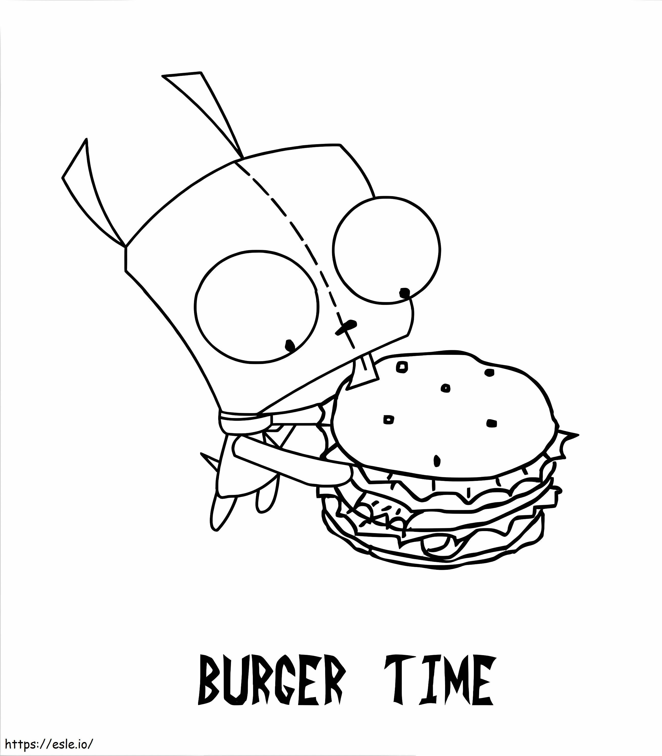Burger Time Invader Zim kleurplaat kleurplaat