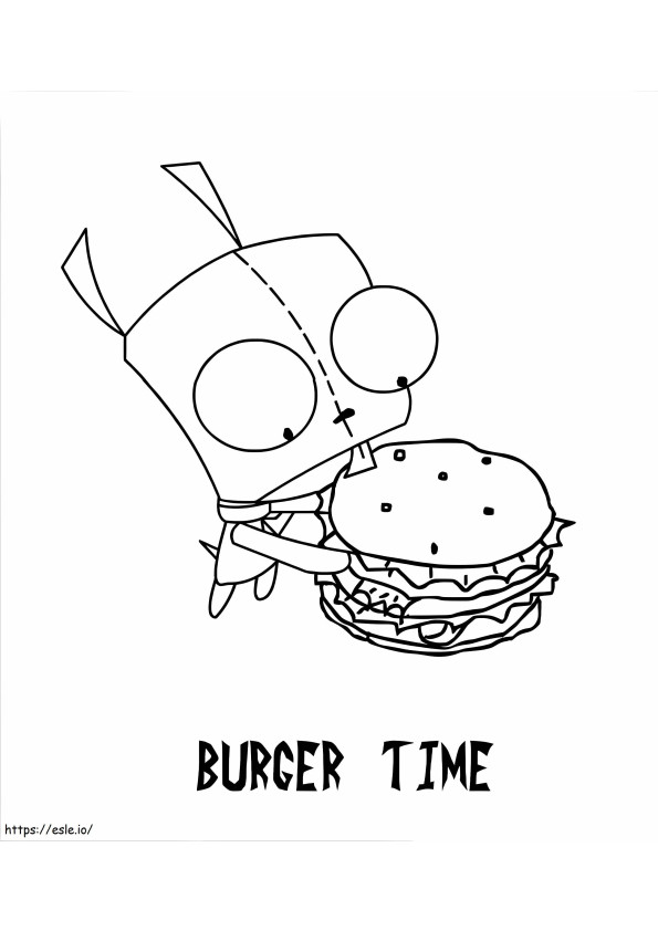Burger Time Invader Zim kleurplaat