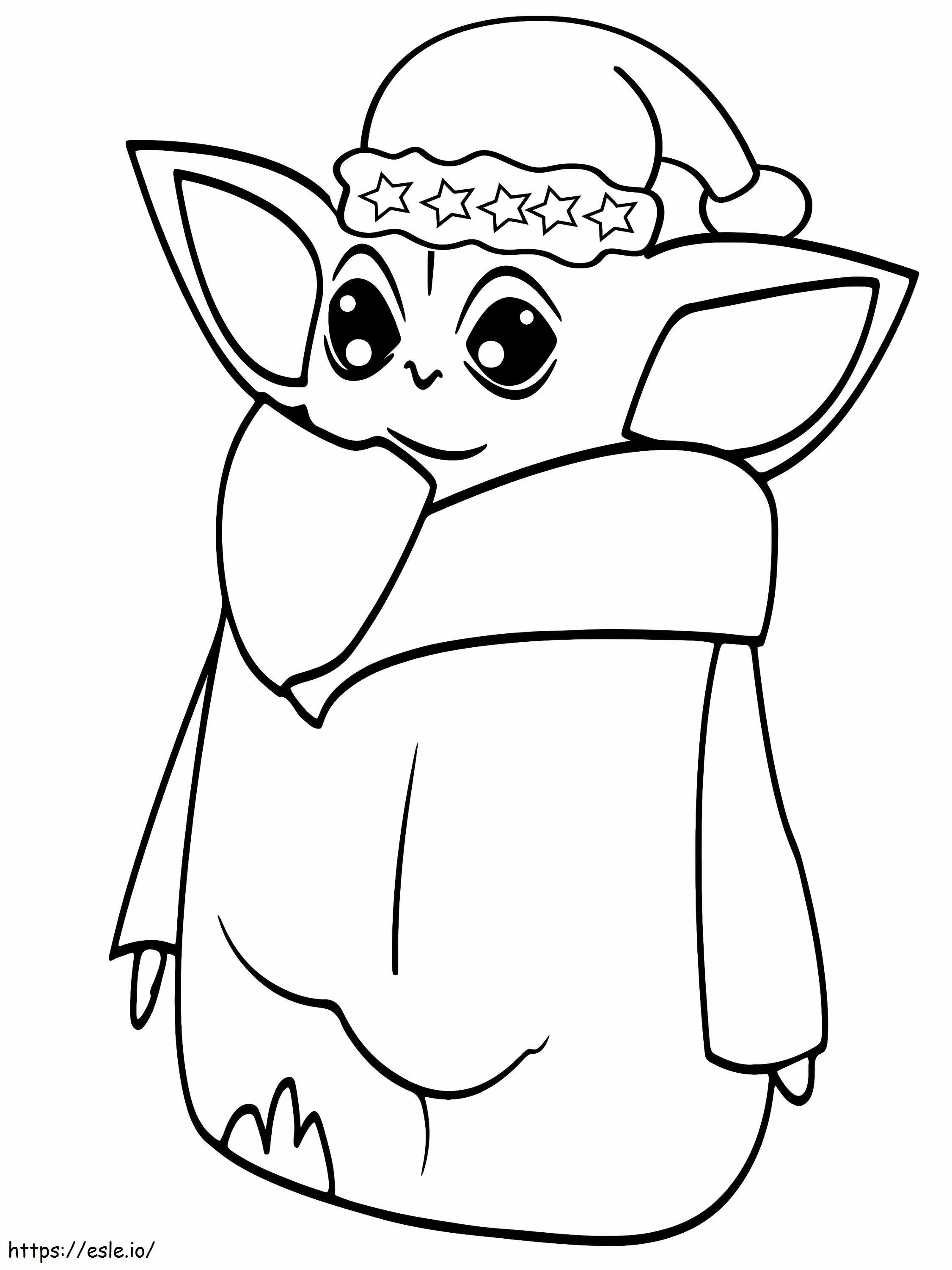 Baby Yoda Página para colorir de Natal 13 para colorir