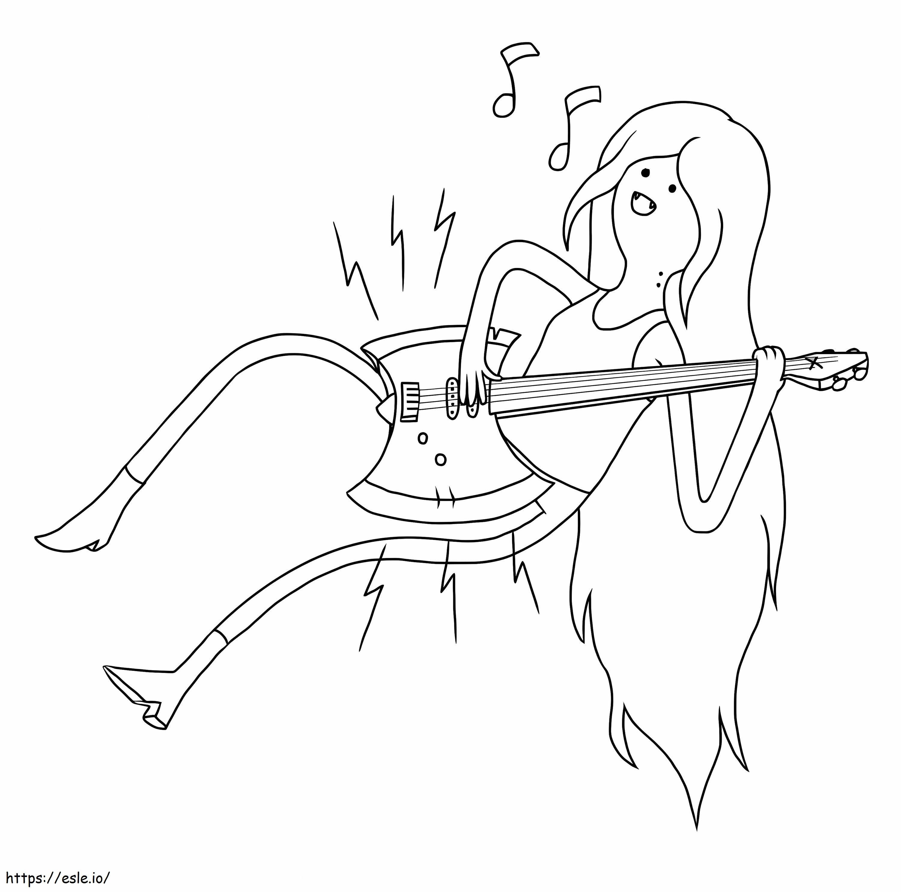 Marceline soittaa kitaraa värityskuva