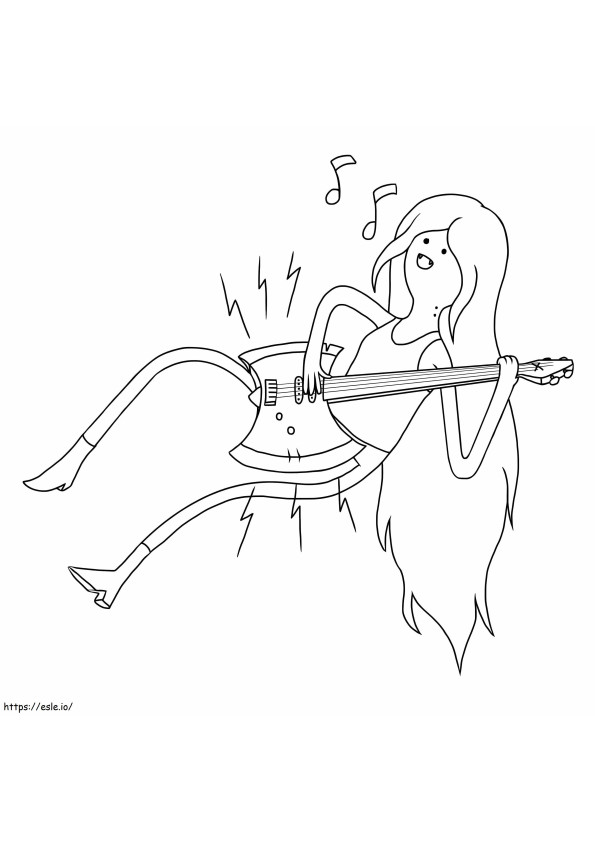 Marceline soittaa kitaraa värityskuva