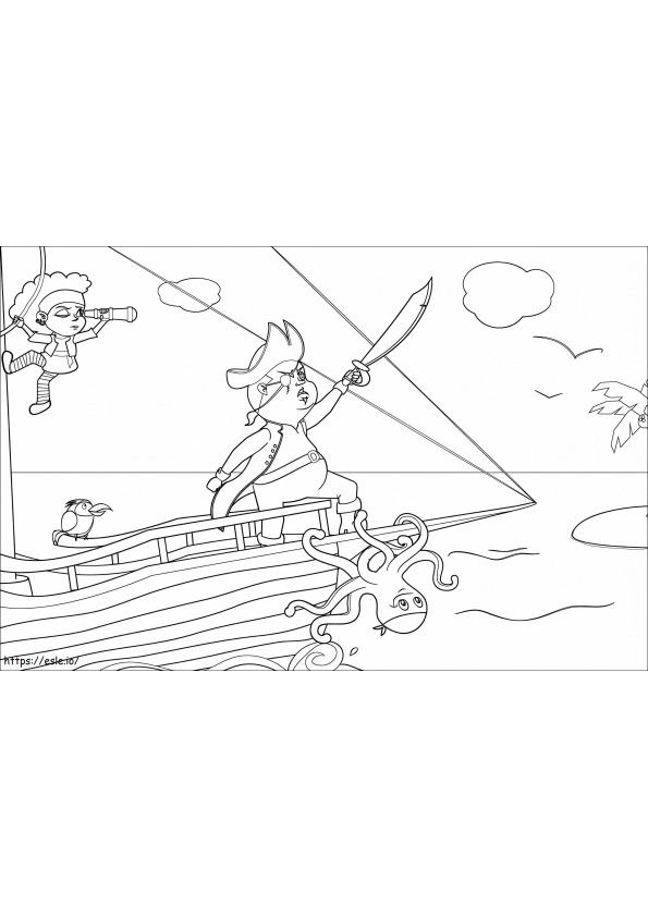 Scene With A Pirate coloring page