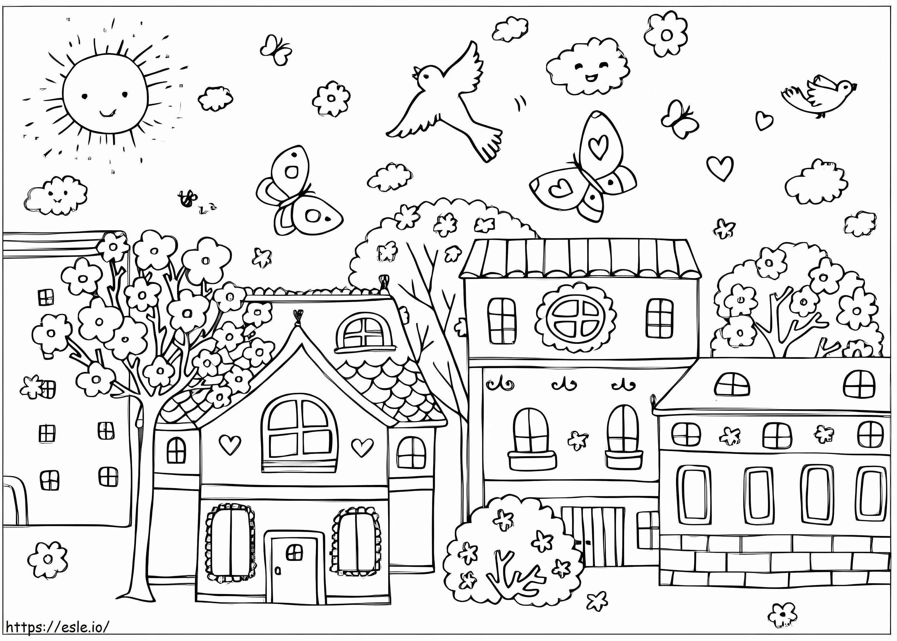 Beautiful Spring coloring page