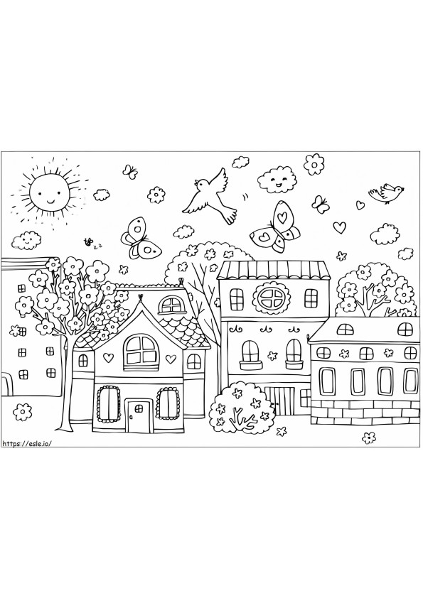 Beautiful Spring coloring page