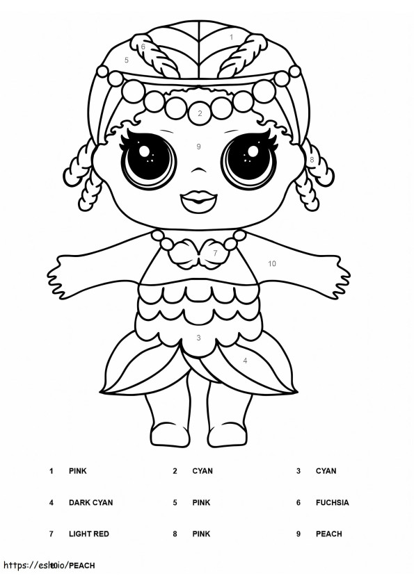 Merbaby LOL Surprise Color By Number coloring page