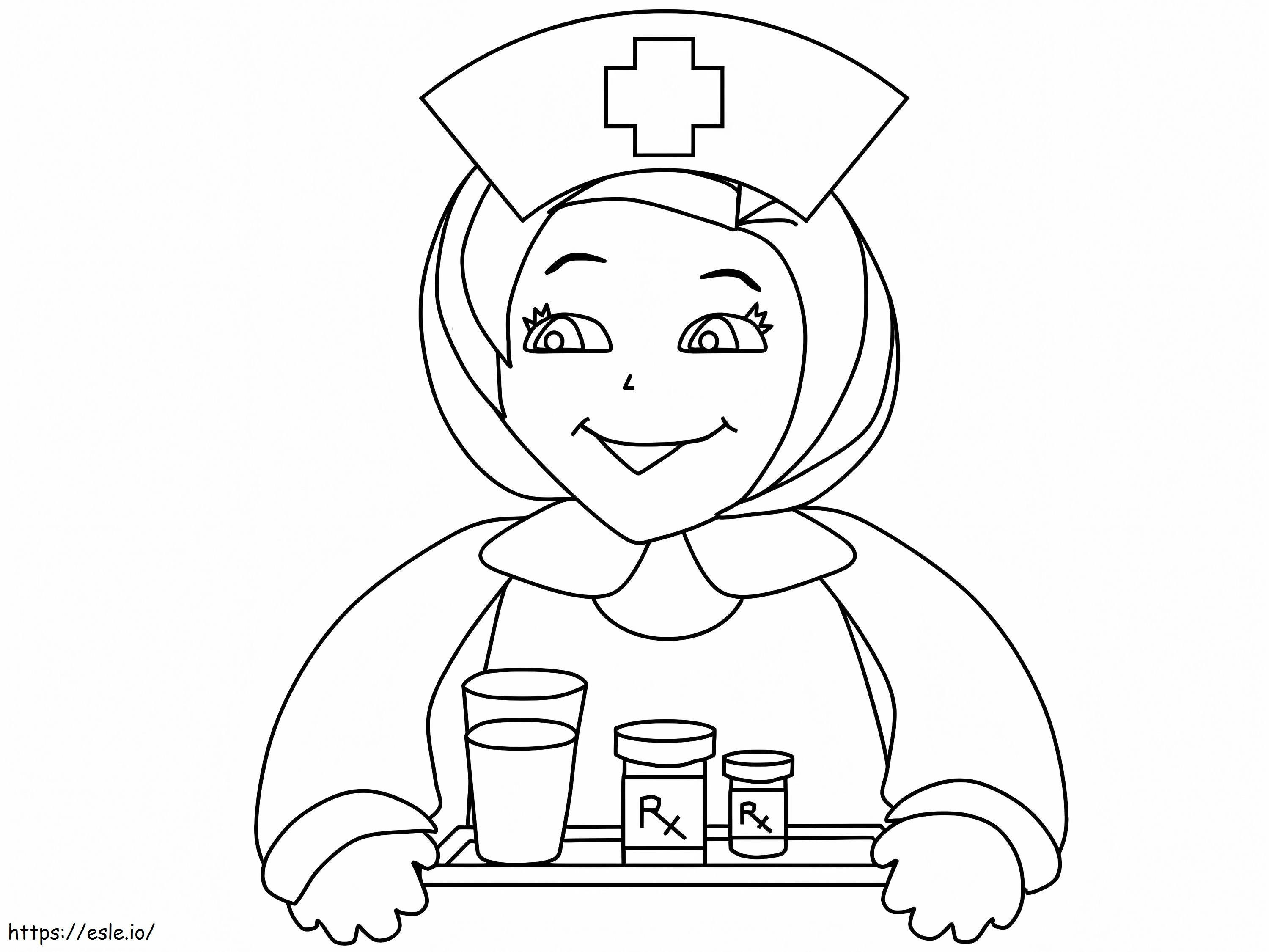 Verpleegster lacht kleurplaat kleurplaat