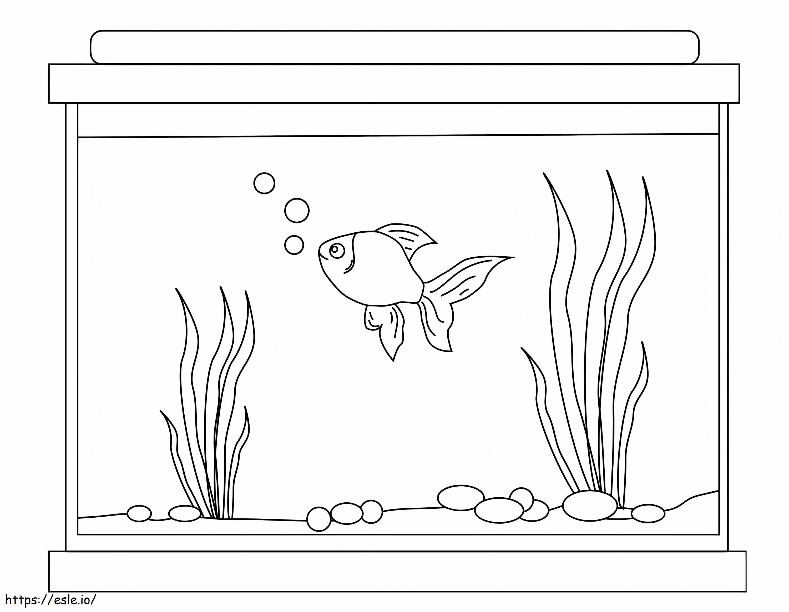 Printable Fish Tank coloring page