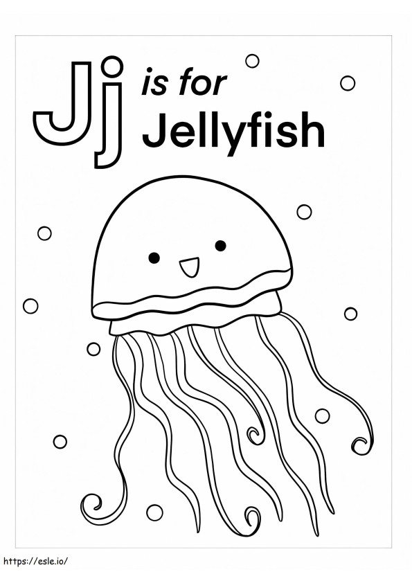 J Is For Jellyfish coloring page