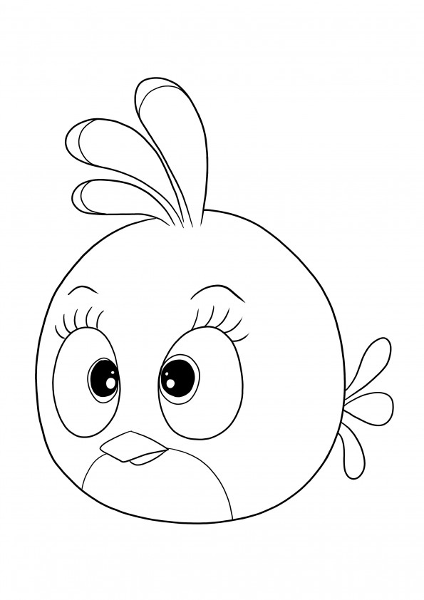 Our Cute Stella from Angry Birds waits to be printed and colored for free asap