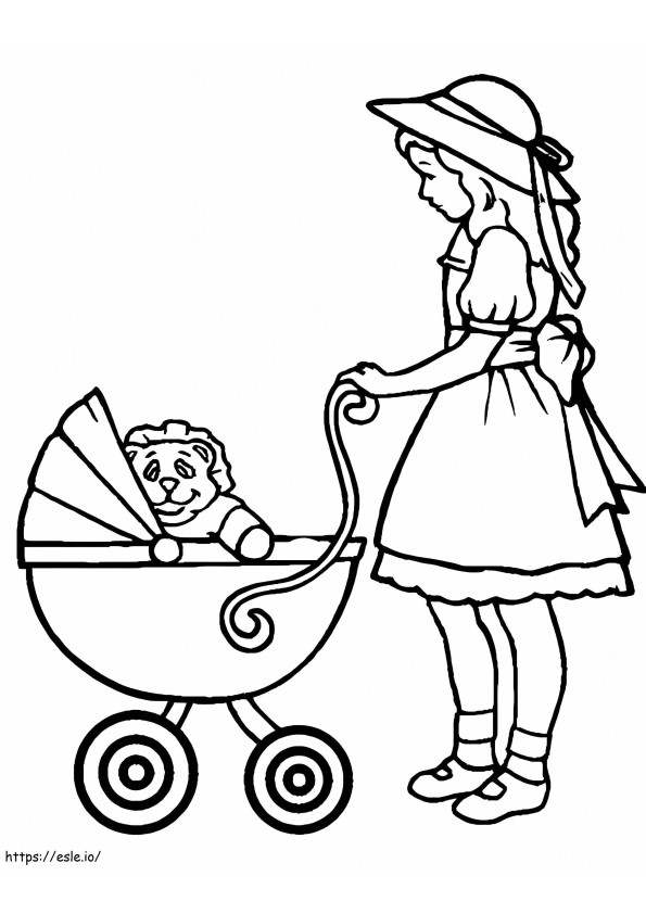 Toy In Stroller Coloring Page coloring page