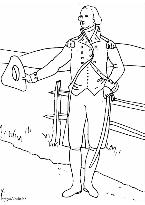 Coloriage Georges Washington 6 à imprimer dessin