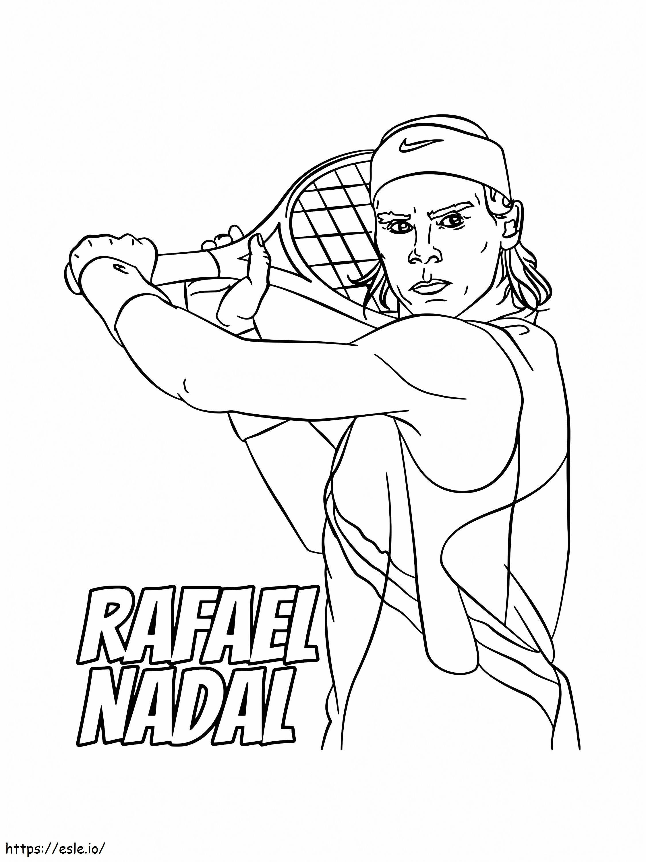 Rafael Nadal Bermain Tenis Gambar Mewarnai
