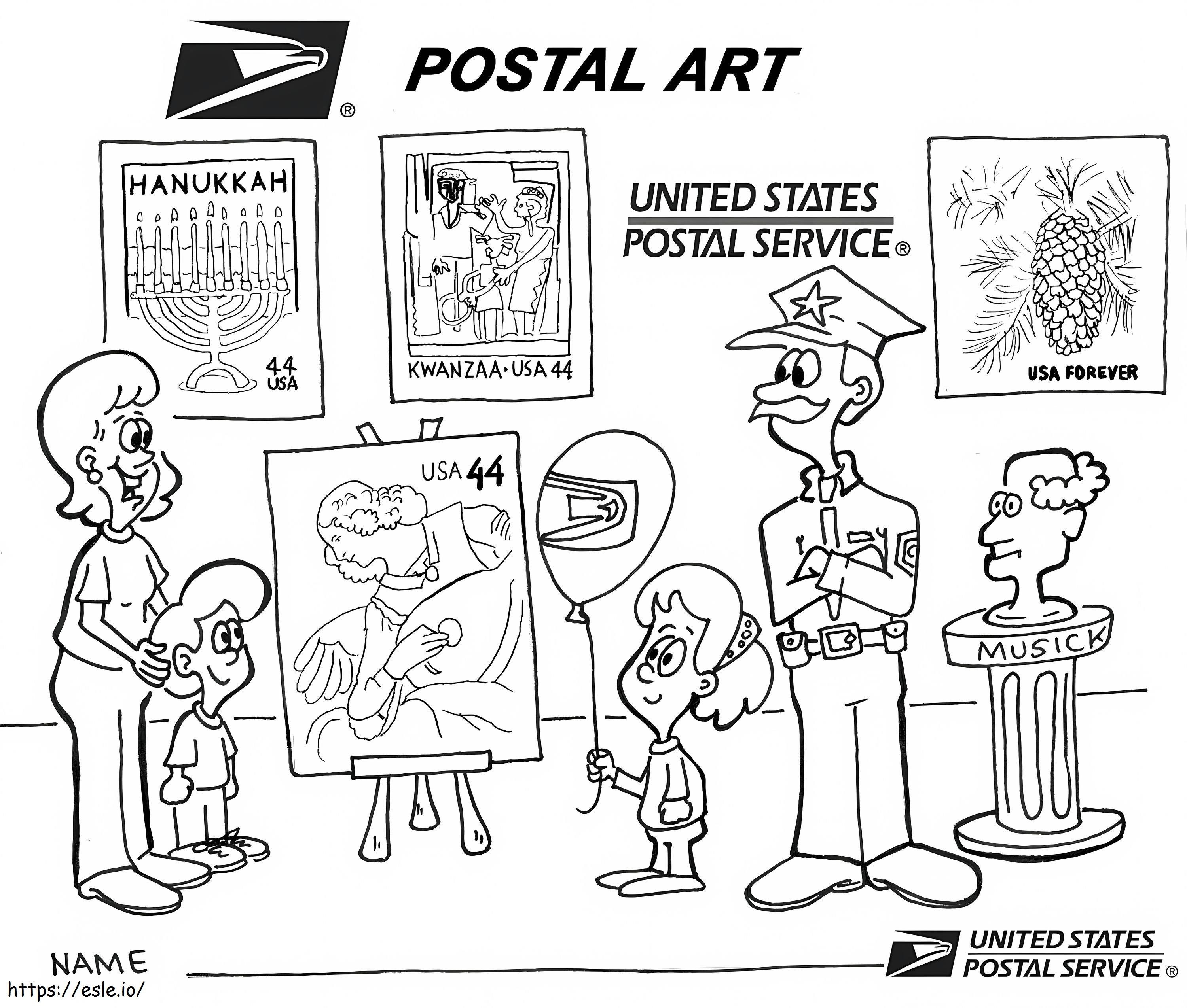usługi pocztowe kolorowanka
