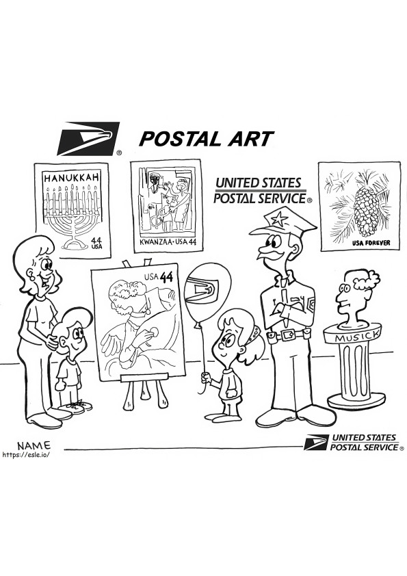 servicio Postal para colorear