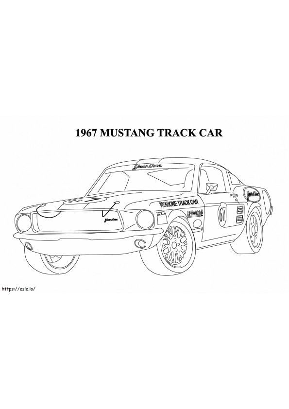 Mustang-baanwagen uit  kleurplaat