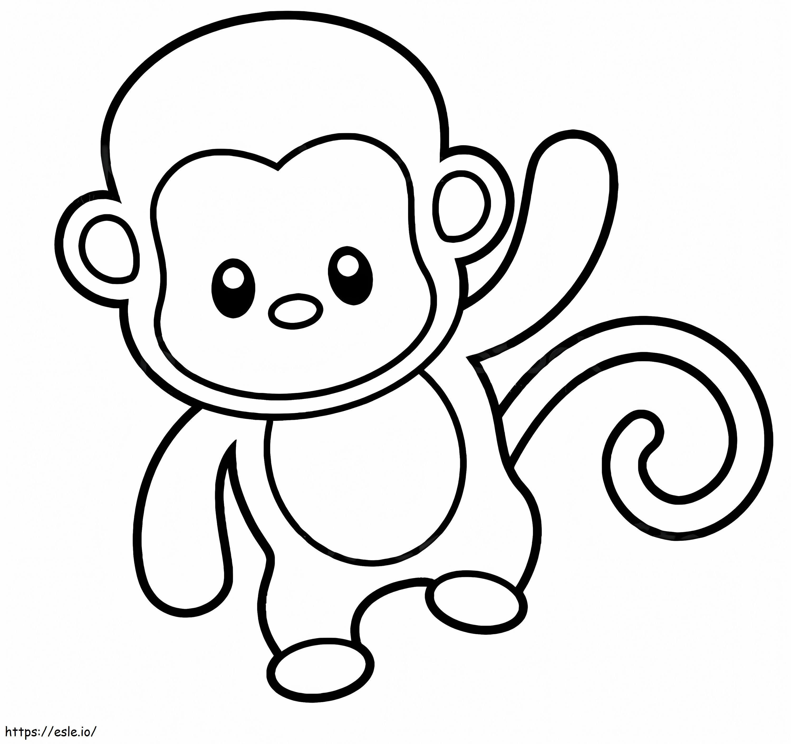 Bayi Monyet yang lucu Gambar Mewarnai