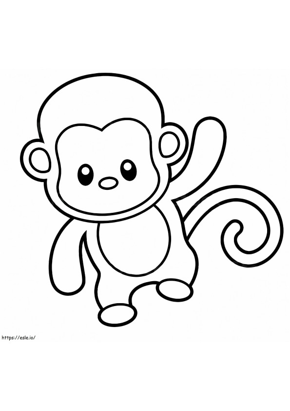 Coloriage mignon, bébé, singe à imprimer dessin