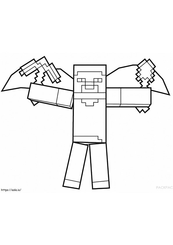 Incrível Steve Minecraft para colorir