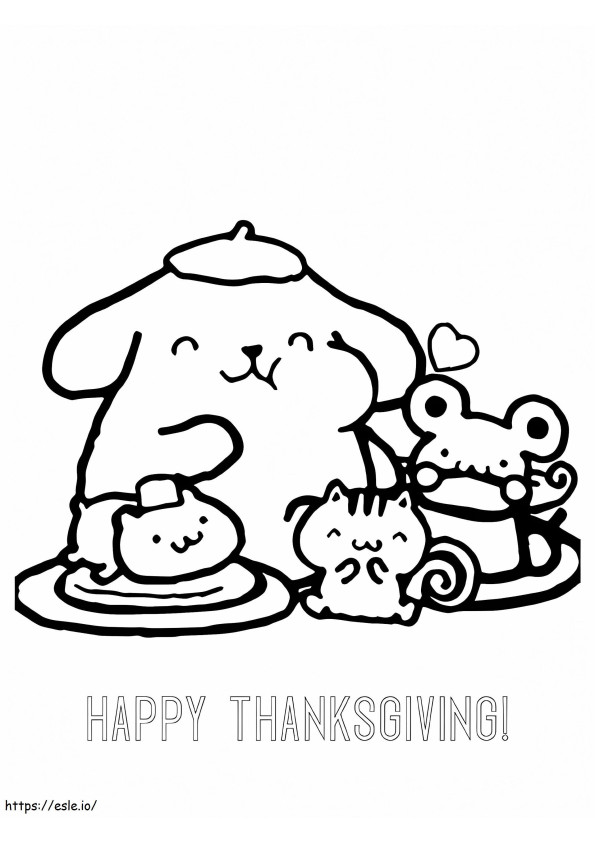 Coloriage Pompompurin Thanksgiving 2 à imprimer dessin