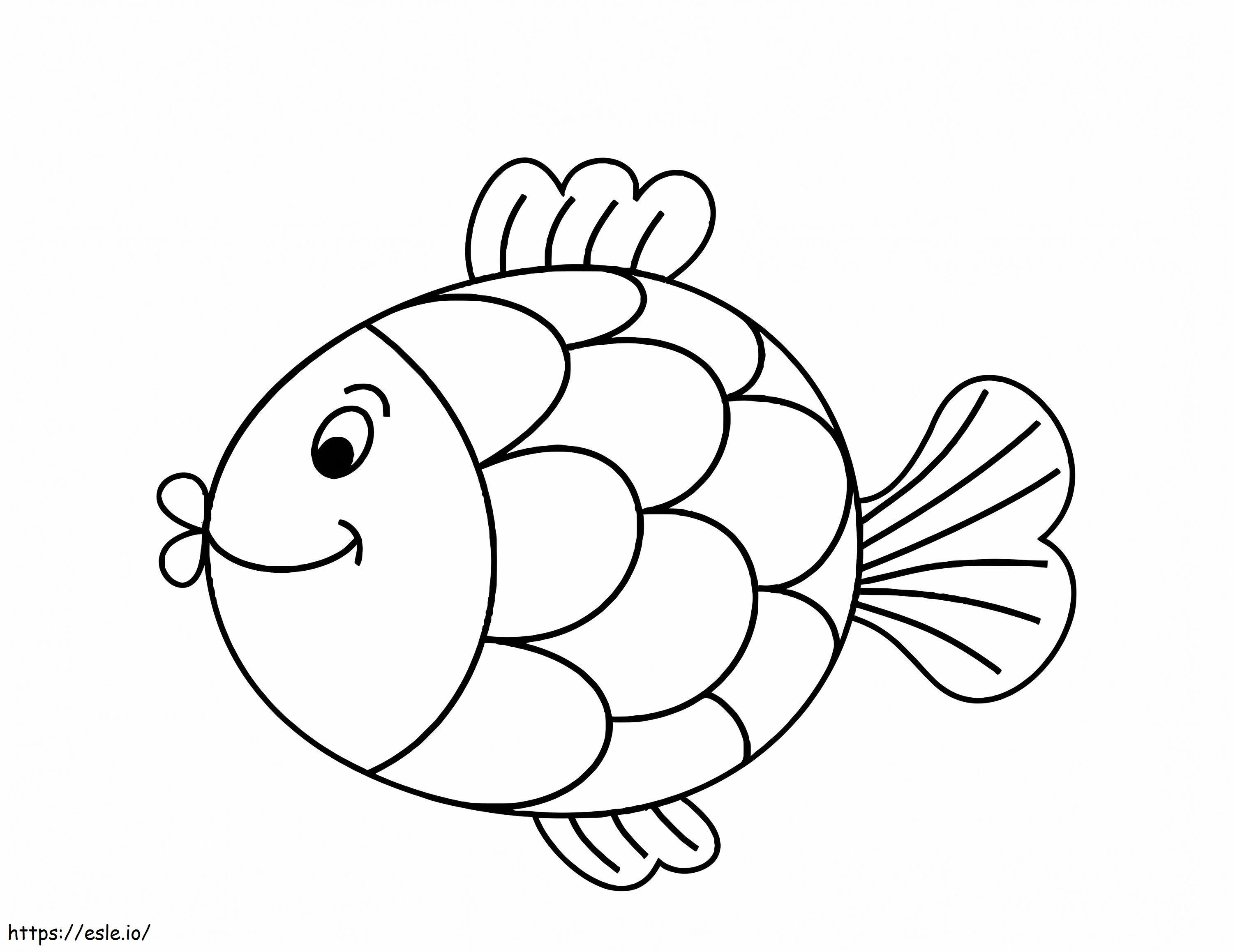 Lächelnder Cartoon-Regenbogenfisch ausmalbilder