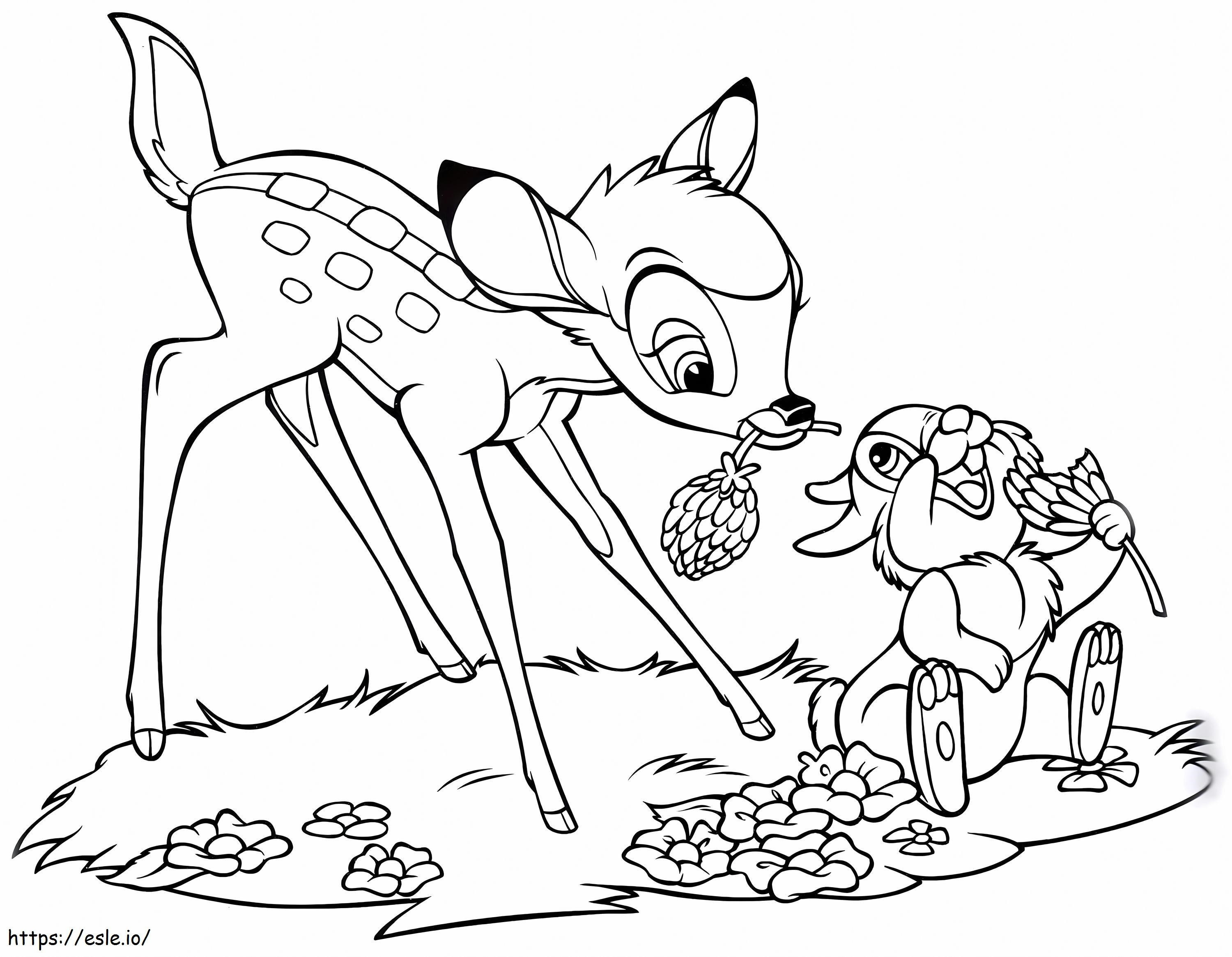 Coloriage Bambi et Panpan Disney à imprimer dessin