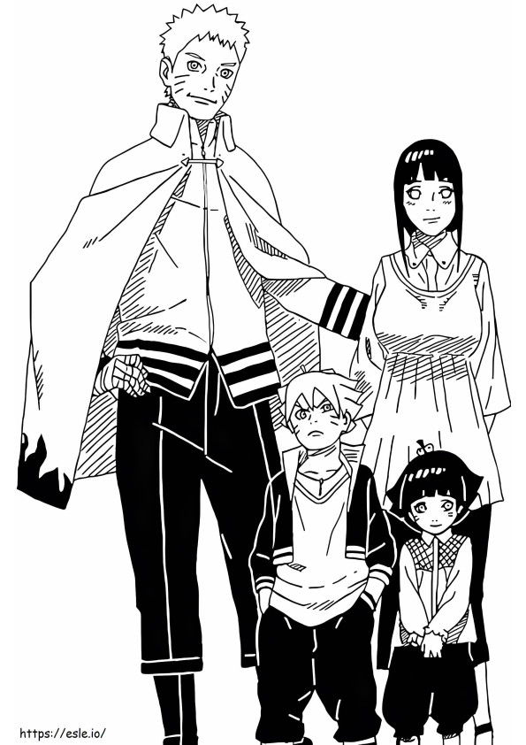 Boruto And The Cool Family coloring page