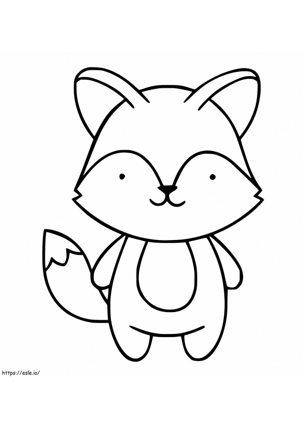 Cute Fox Standing coloring page