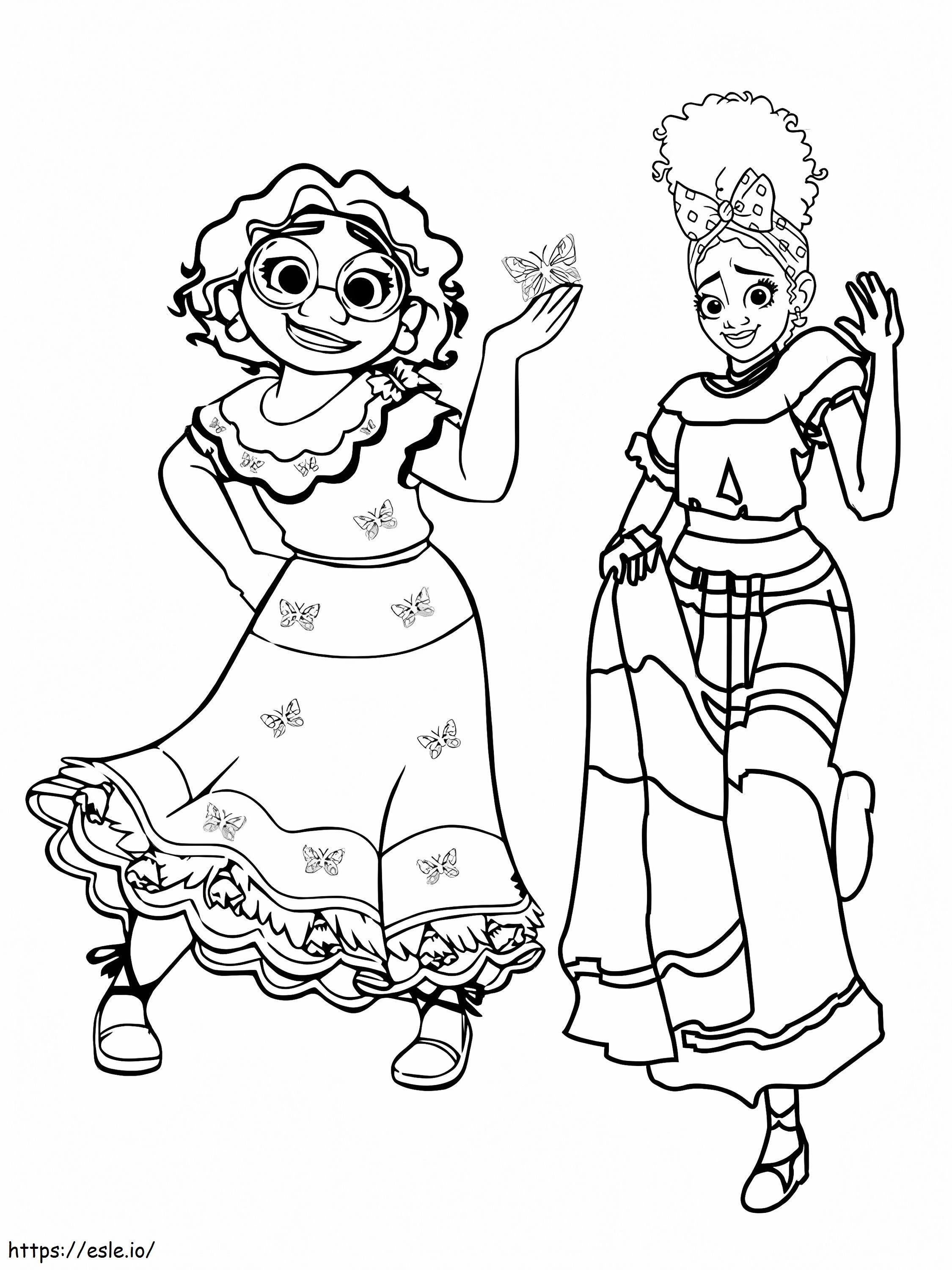 Charm Dolores And Mirabel coloring page