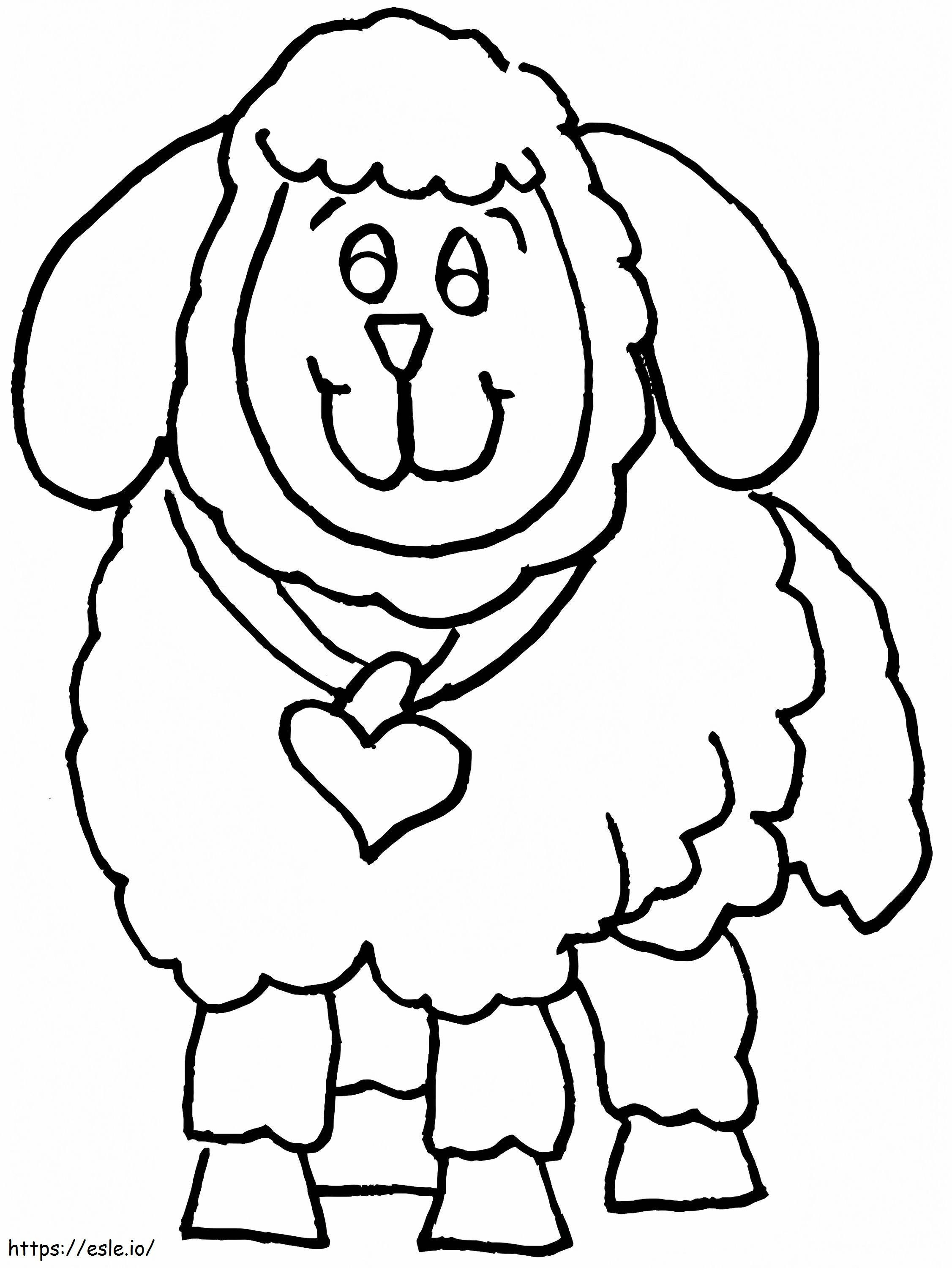 Sheep With Love Necklace coloring page