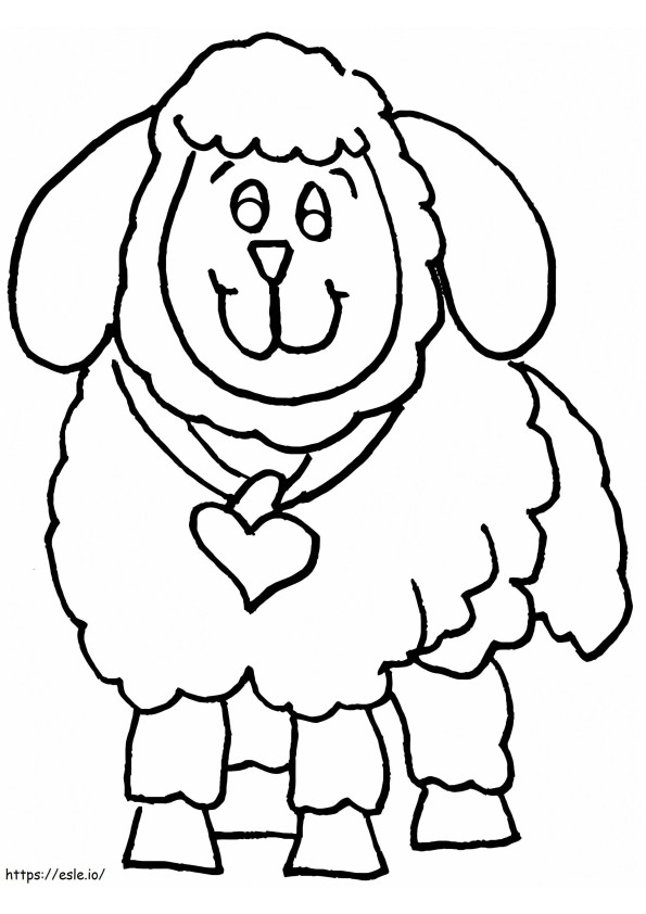 Coloriage Collier Mouton Avec Amour à imprimer dessin