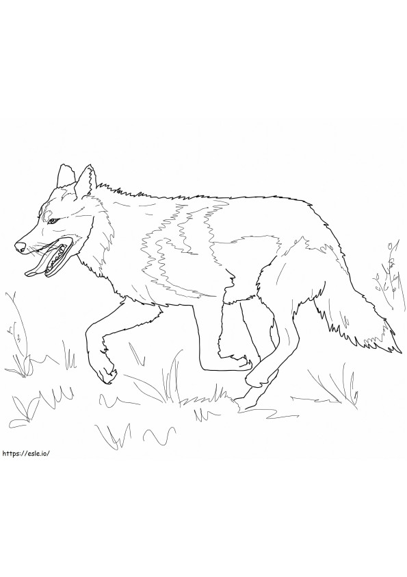 Wolf wandelen kleurplaat