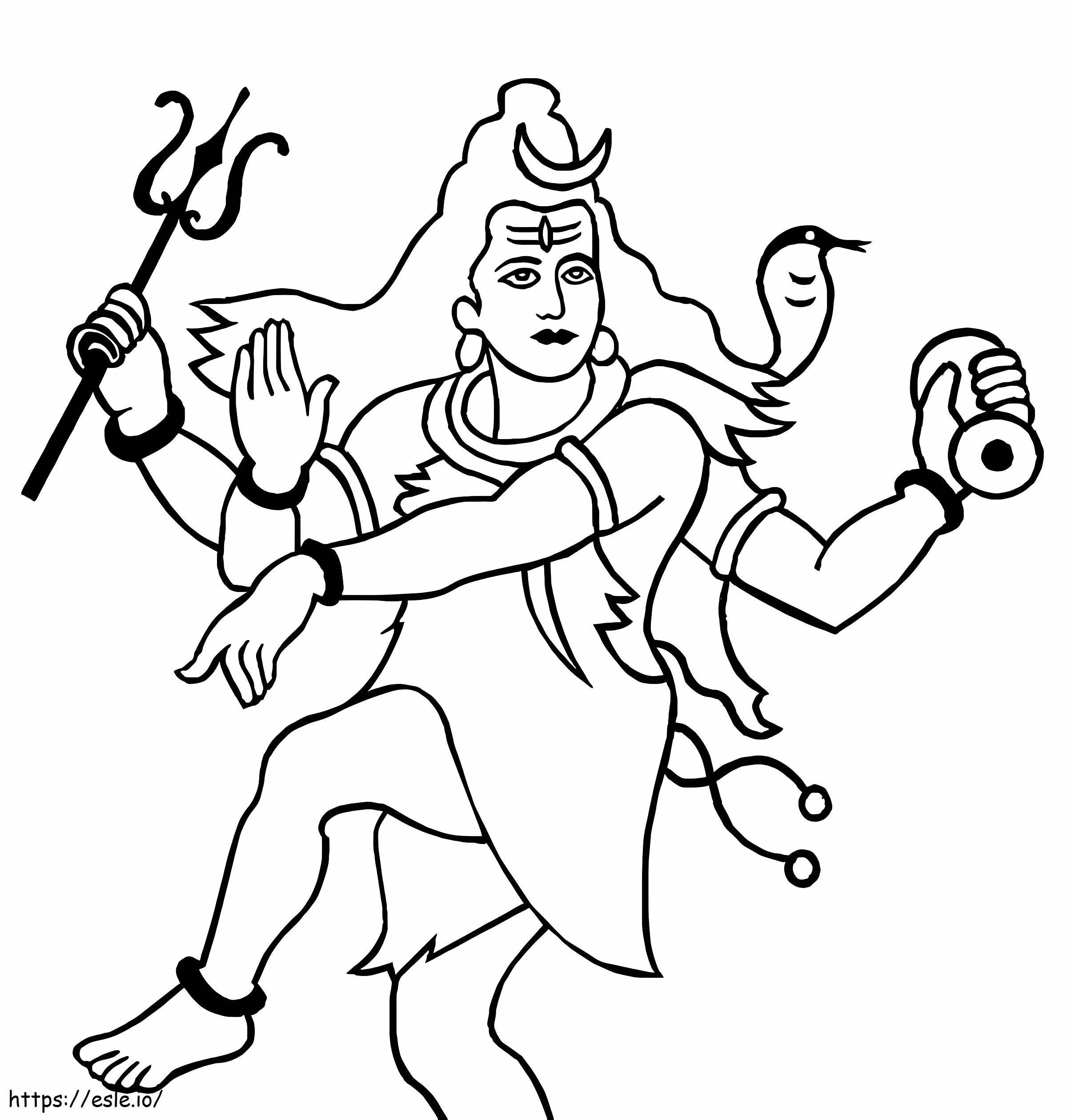 Senhor Shiva 4 para colorir