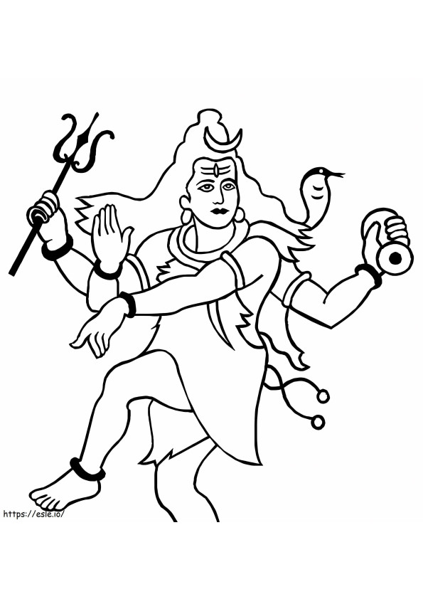 Heer Shiva 4 kleurplaat