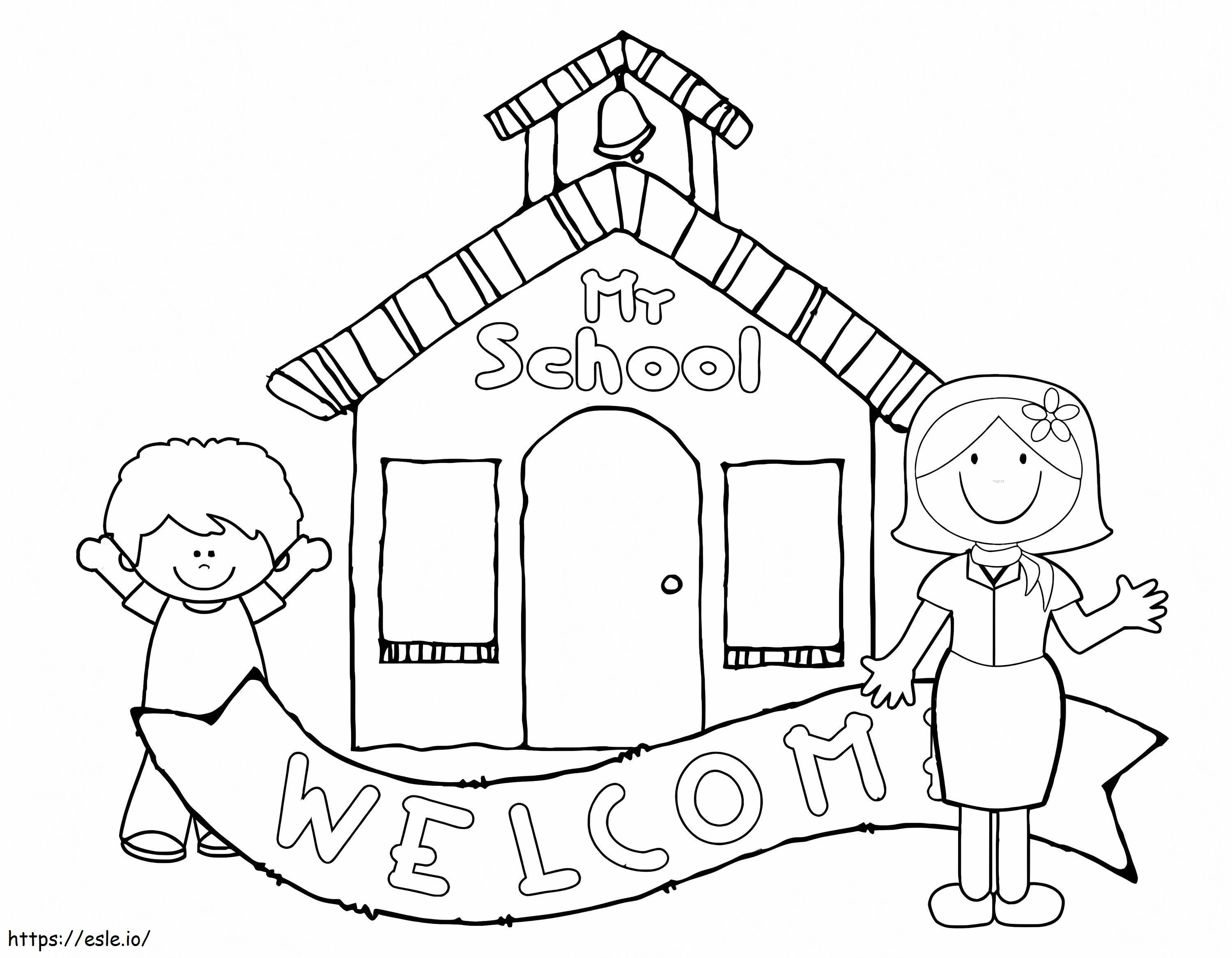 Bienvenido al jardín de infancia 2 para colorear