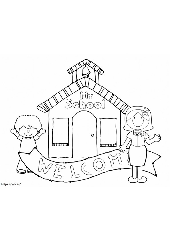 Coloriage Bienvenue à la maternelle 2 à imprimer dessin