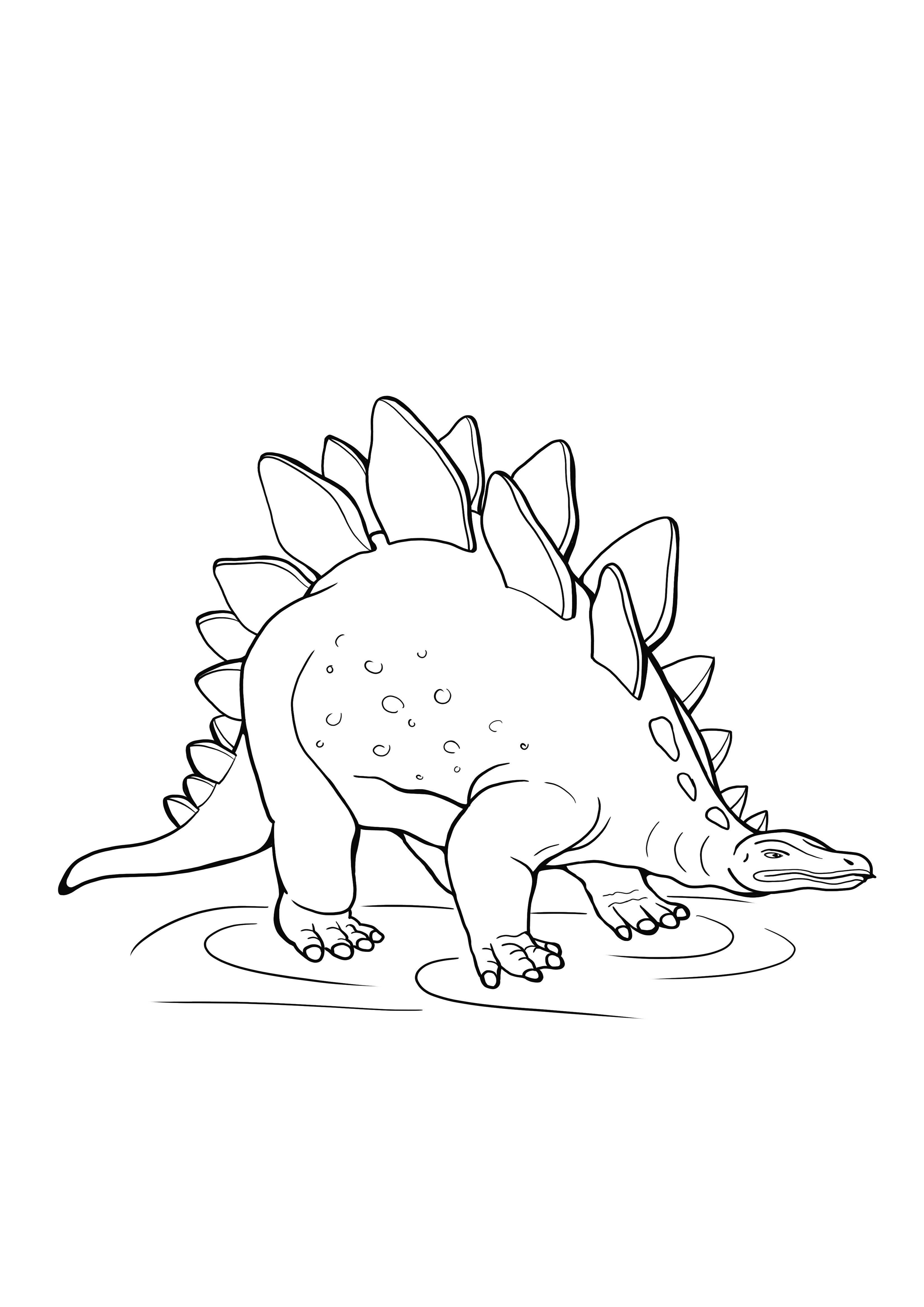 Stegosaurus ücretsiz yazdıracak ve renklendirecek